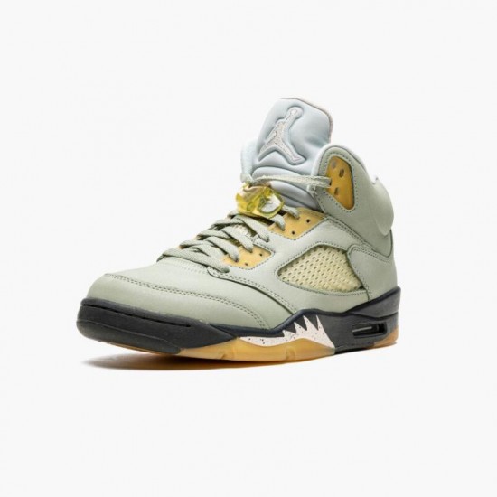 Stockx Air Jordan 5 Jade Horizon Light Silver Anthracite Pink Glaze Women/Men Jordan Shoes