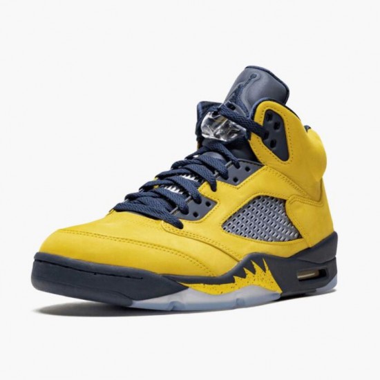 Stockx Air Jordan 5 Retro Michigan 2019 AmarilloCollege Navy Women/Men Jordan Shoes