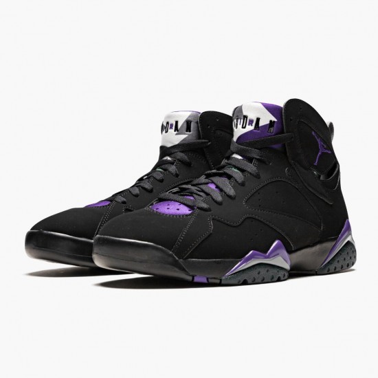 Stockx Air Jordan 7 Retro Ray Allen Black Fierce Purpler Dark Stee Men Jordan Shoes