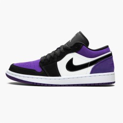 Stockx Air Jordan 1 Low Court Purple 553558 125 White Black AJ1 Sneakers