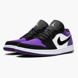 Stockx Air Jordan 1 Low Court Purple 553558 125 White Black AJ1 Sneakers