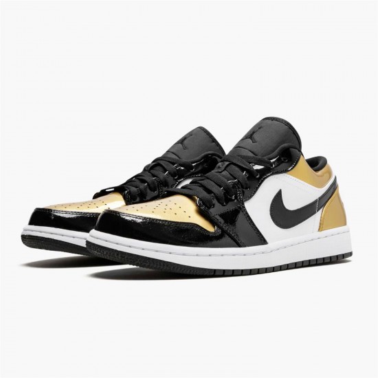 Stockx Air Jordan 1 Low Gold Toe CQ9447 700 Black Gold AJ1 Sneakers