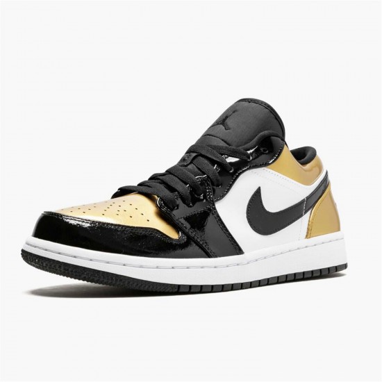 Stockx Air Jordan 1 Low Gold Toe CQ9447 700 Black Gold AJ1 Sneakers