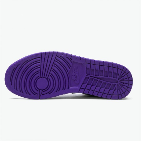 Stockx Air Jordan 1 Retro Low Court Purple 553558 500 Black White AJ1 Sneakers