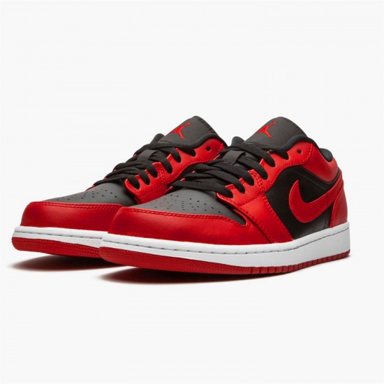 Stockx Air Jordan 1 Retro Low Reverse Bred 553558 606 Black Gym Red White AJ1 Sneakers