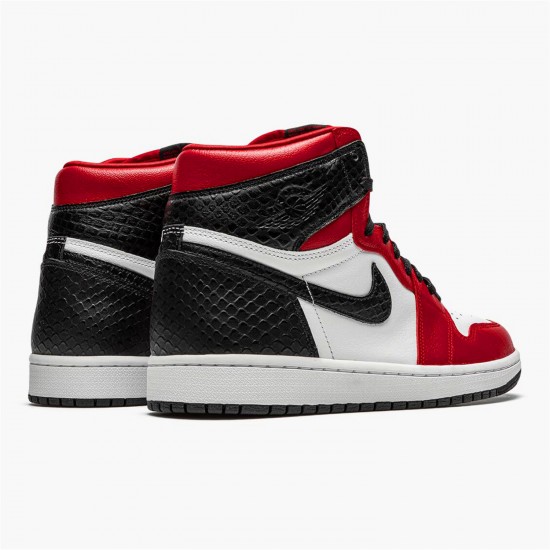 Stockx Air Jordan 1 High Retro WMNS Satin Snake Gym Red Whte Black CD0461 601 AJ1 Sneakers