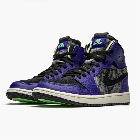 Stockx Air Jordan 1 High Zoom Air CMFT Bayou Boys DC2133 500 Court Purple Black Electric Green Sneakers