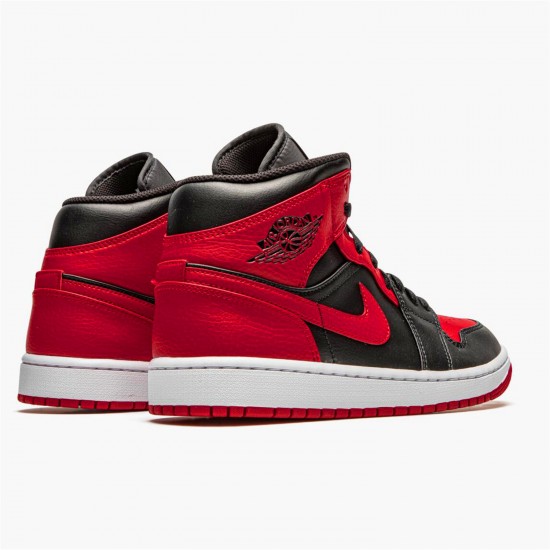 Stockx Air Jordan 1 Mid Banned 2020 554724 074 Black University Red Black Whi AJ1 Sneakers