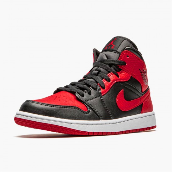 Stockx Air Jordan 1 Mid Banned 2020 554724 074 Black University Red Black Whi AJ1 Sneakers