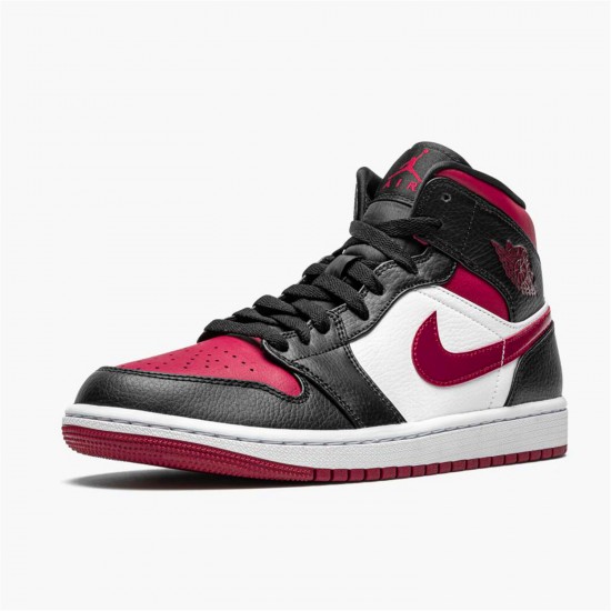 Stockx Air Jordan 1 Mid Bred Toe Black Gym Red White Sneakers 554724 066 AJ1 Sneakers