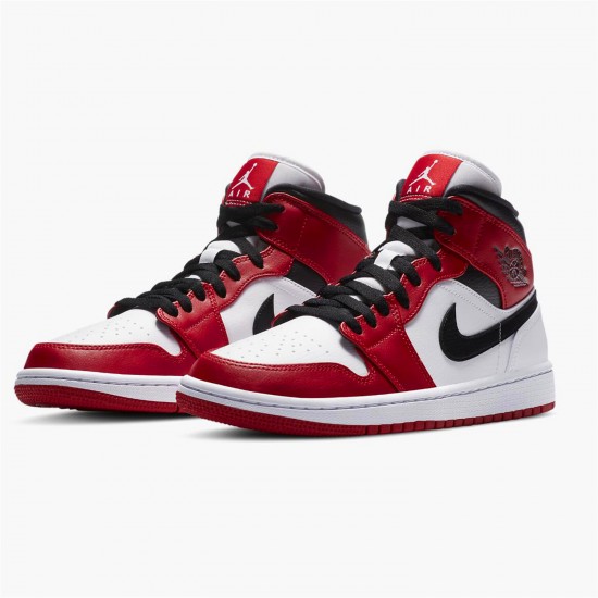 Stockx Air Jordan 1 Mid Chicago 2020 White Gym Red Black 554724 173 AJ1 Sneakers