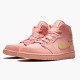 Stockx Air Jordan 1 Mid Coral Gold 852542 600 Coral Stardust Club Gold AJ1 Black Sneakers