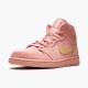 Stockx Air Jordan 1 Mid Coral Gold 852542 600 Coral Stardust Club Gold AJ1 Black Sneakers