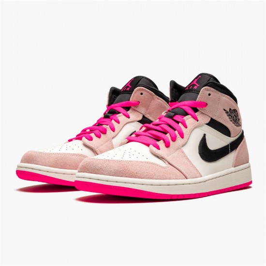 Stockx Air Jordan 1 Mid Crimson Tint Hyper Pink Black 852542 801 AJ1 Sneakers