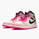 Stockx Air Jordan 1 Mid Crimson Tint Hyper Pink Black 852542 801 AJ1 Sneakers