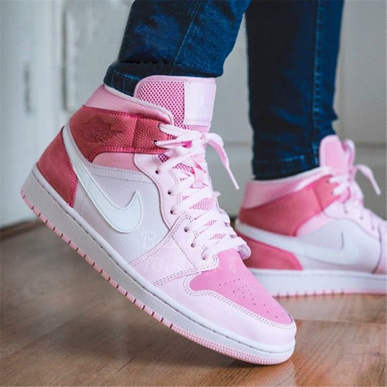 Stockx Air Jordan 1 Mid Digital Pink White Pink Foam Sail CW5379 600 AJ1 Sneakers