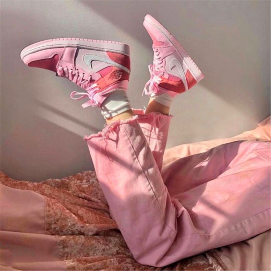 Stockx Air Jordan 1 Mid Digital Pink White Pink Foam Sail CW5379 600 AJ1 Sneakers