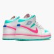 Stockx Air Jordan 1 Mid Digital Pink White Aurora Gree 555112 102 AJ1 Sneakers