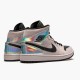 Stockx Air Jordan 1 Mid Dirty Powder Iridescent Barely Rose Black Multi BQ6472 602 AJ1 Sneakers