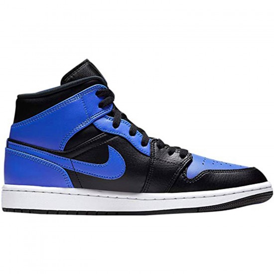 Stockx Air Jordan 1 Mid Hyper Royal Tumbled Leather 554724 077 AJ1 Sneakers