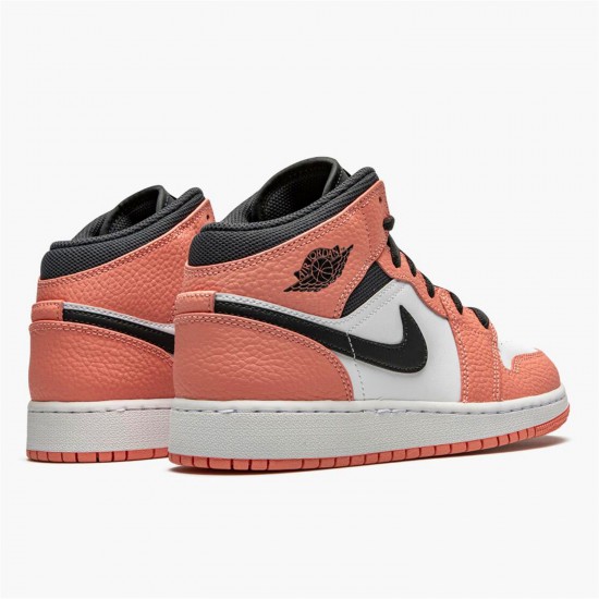 Stockx Air Jordan 1 Mid Pink Quartz Pink QuartzDK Smoke Grey 555112 603 AJ1 Sneakers