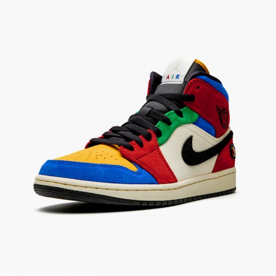 Stockx Air Jordan 1 Mid SE Fearless Blue the Great Multicolor CU2805 100 AJ1 Sneakers