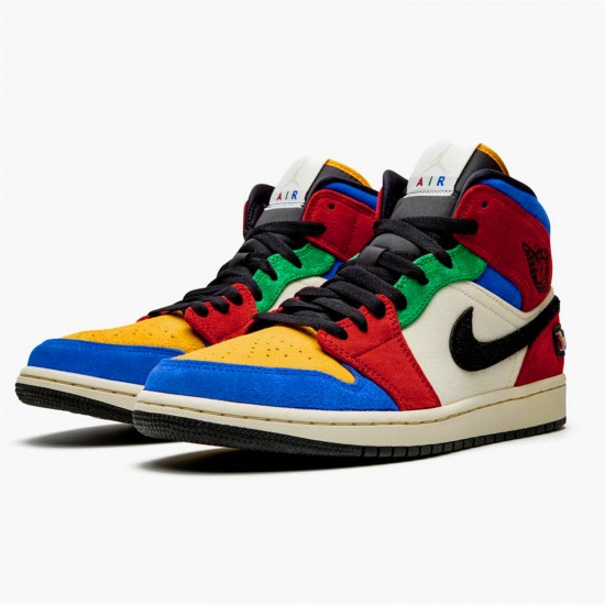 Stockx Air Jordan 1 Mid SE Fearless Blue the Great Multicolor CU2805 100 AJ1 Sneakers