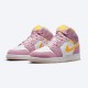 Stockx Air Jordan 1 Mid SE GS Arctic Pink DC9517 600 WMNS AJ1 University Gold White Sneakers