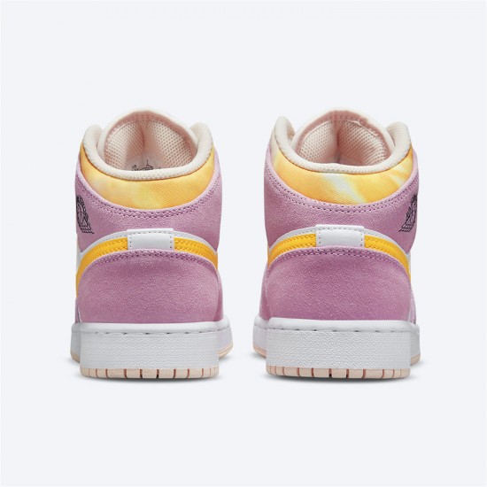 Stockx Air Jordan 1 Mid SE GS Arctic Pink DC9517 600 WMNS AJ1 University Gold White Sneakers