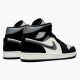 Stockx Air Jordan 1 Mid Satin Grey Toe Black Anthracite Sail 852542 011 AJ1 Sneakers