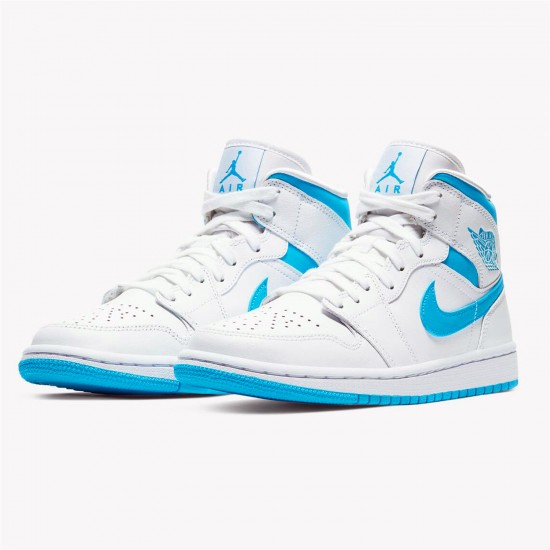 Stockx Air Jordan 1 Mid UNC University Blue White AJ1 Sneakers BQ6472 114