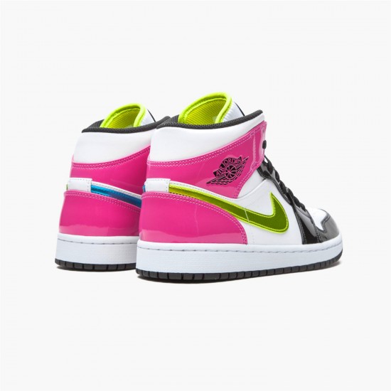 Stockx Air Jordan 1 Mid White Black Cyber Pink CZ9834 100 AJ1 Sneakers