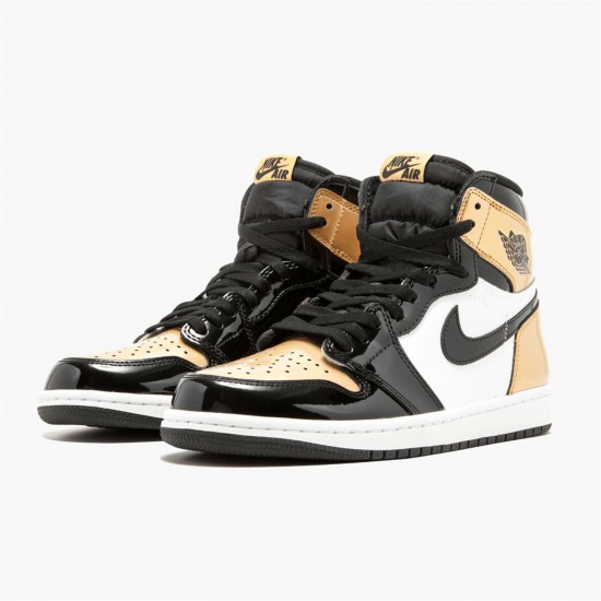 Stockx Air Jordan 1 Retro Gold Toe Black Metallic Gold Summit Whi 861428 007 AJ1 Sneakers