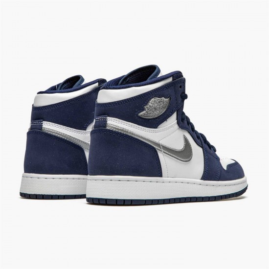 Stockx Air Jordan 1 Retro High COJP Midnight Navy White Metallic S DC1788 100 AJ1 Sneakers