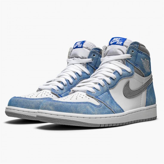 Stockx Air Jordan 1 Retro High OG Hyper Royal 555088 402 Light Smoke Grey W AJ1 Sneakers