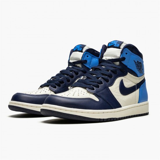 Stockx Air Jordan 1 Retro High OG Obsidian University Blue Sneakers 555088 140 AJ1 Sneakers