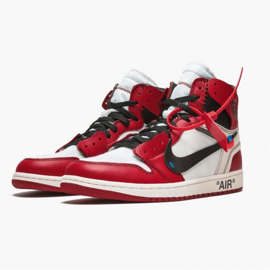 Stockx Air Jordan 1 Retro High Off White Chicago AJ1 Shoes AA3834 101 Black Varsity Red Sneakers