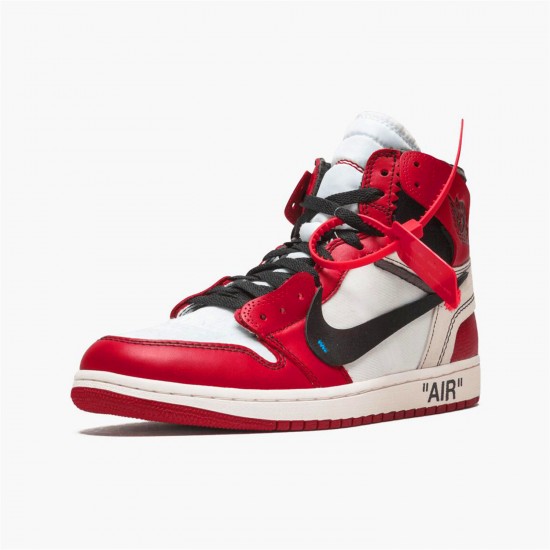 Stockx Air Jordan 1 Retro High Off White Chicago AJ1 Shoes AA3834 101 Black Varsity Red Sneakers