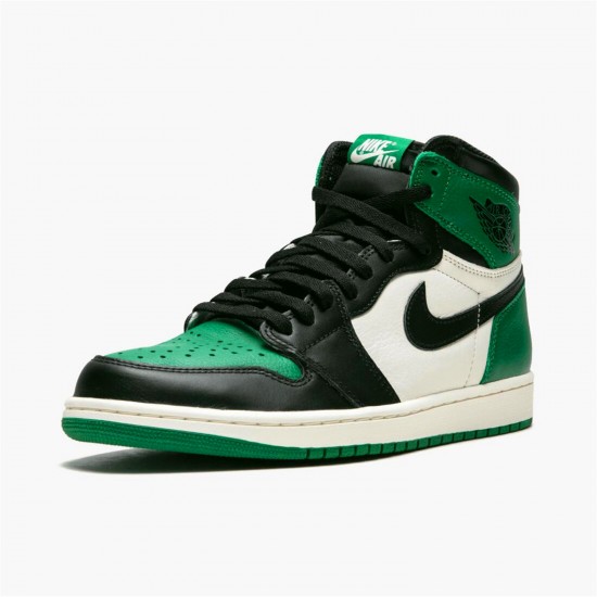 Stockx Air Jordan 1 Retro High Pine Green AJ1 Shoes 555088 302 Black Sail Sneakers