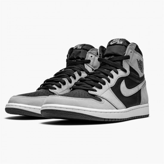 Stockx Air Jordan 1 Retro High Shadow 2.0 555088 035 Black White Light Smoke Grey Sneakers