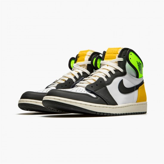 Stockx Air Jordan 1 Retro High White Black Volt University Gold Sneakers 555088 118 AJ1 Sneakers