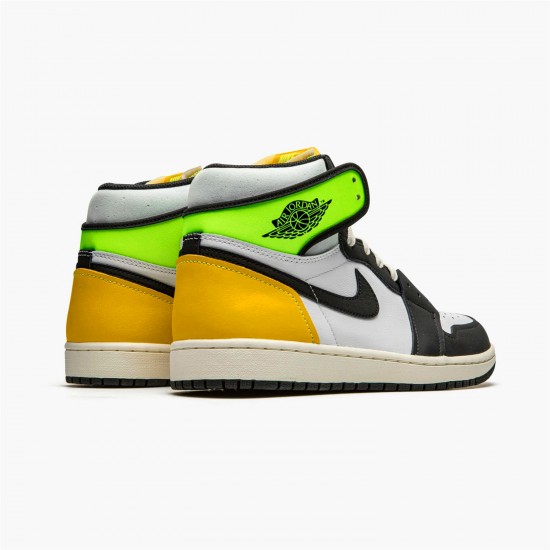 Stockx Air Jordan 1 Retro High White Black Volt University Gold Sneakers 555088 118 AJ1 Sneakers