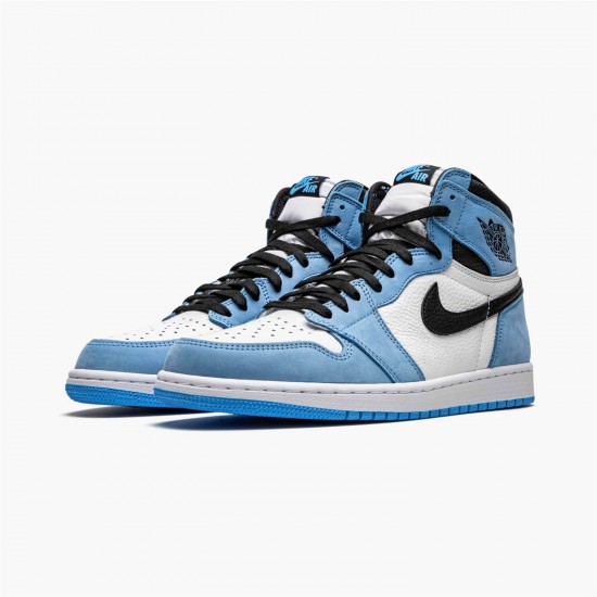 Stockx Air Jordan 1 Retro High White University Blue Black Sneakers 555088 134 AJ1 Sneakers