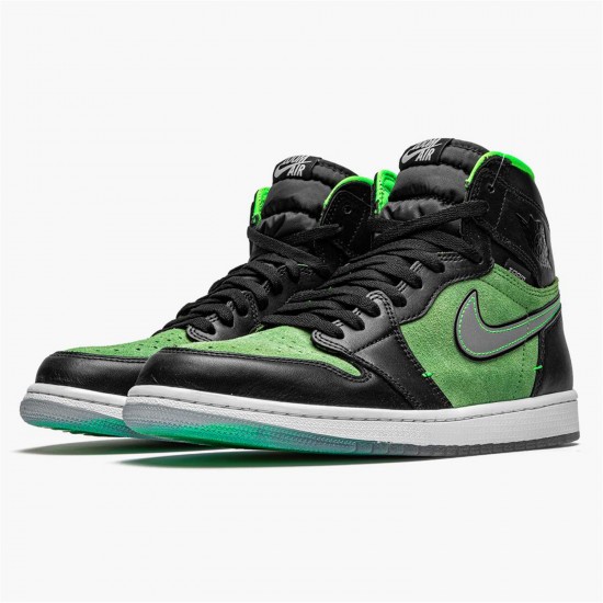 Stockx Air Jordan 1 Retro High Zoom Zen Green AJ1 Shoes CK6637 002 Black Tomatillo Rage Gre Sneakers