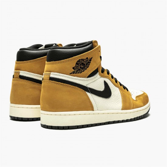 Stockx Air Jordan 1 Rookie of the Year Golden Harvest Black Sail 555088 700 AJ1 Sneakers