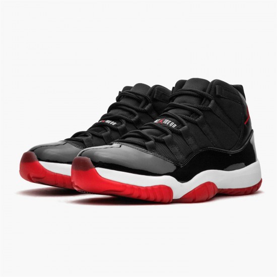 Stockx Air Jordan 11 Retro Bred 378037 010 Varsity Red White AJ11 Black Sneakers