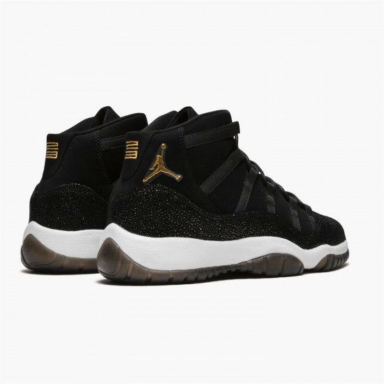 Stockx Air Jordan 11 Retro Heiress Black Stingray 852625 030 Metallic Gold White AJ11 Black Sneakers