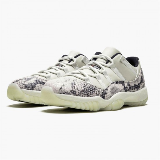 Stockx Air Jordan 11 Retro Low Snake Light Bone CD6846 002 Smoke Grey White Bl AJ11 Black Sneakers