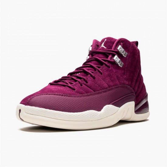 Stockx Air Jordan 12 Retro Bordeaux AJ12 130690 617 Sail Metallic Silver Sneakers