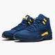 Stockx Air Jordan 12 Retro Michigan AJ12 BQ3180 407 College Navy Amarillo Sneakers